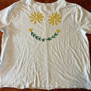 We The Free White Tee with Yellow Floral Design